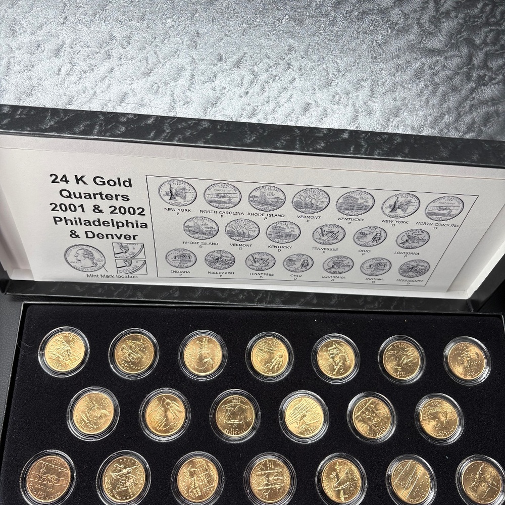 2001-2002 24 Karat Gold plated State Quarters Collection
